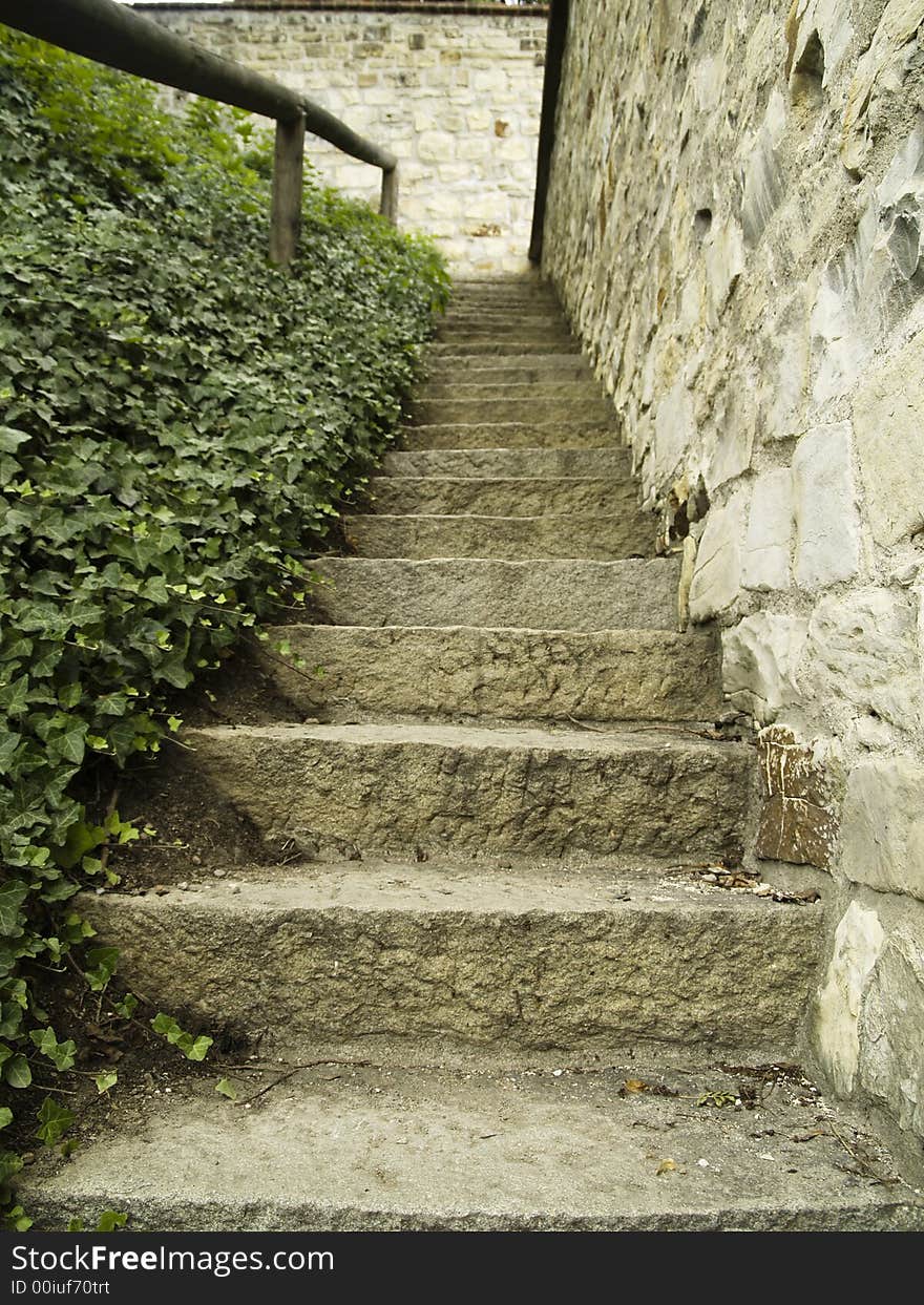 Small but beautiful and old stone stairs. Small but beautiful and old stone stairs.