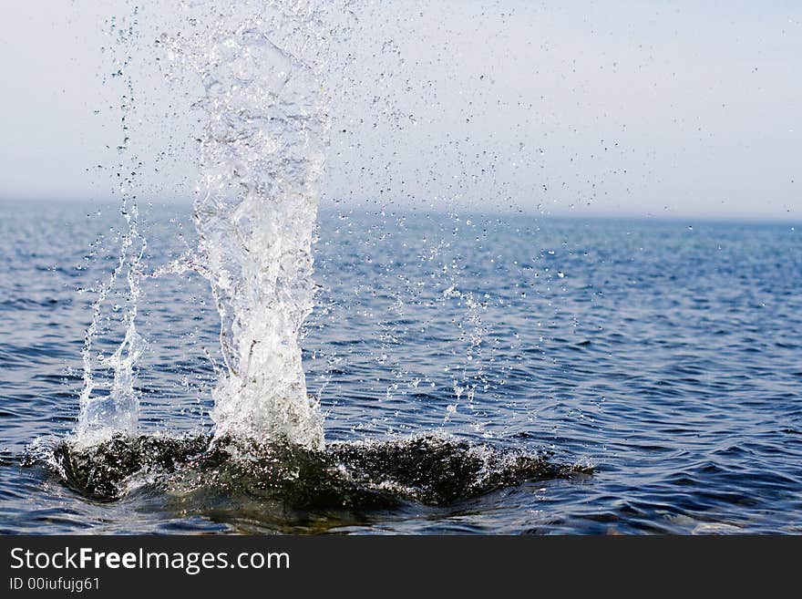 Splashes on lake Baikal