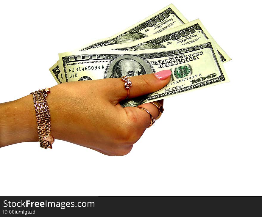 Dollars In Woman S Hand