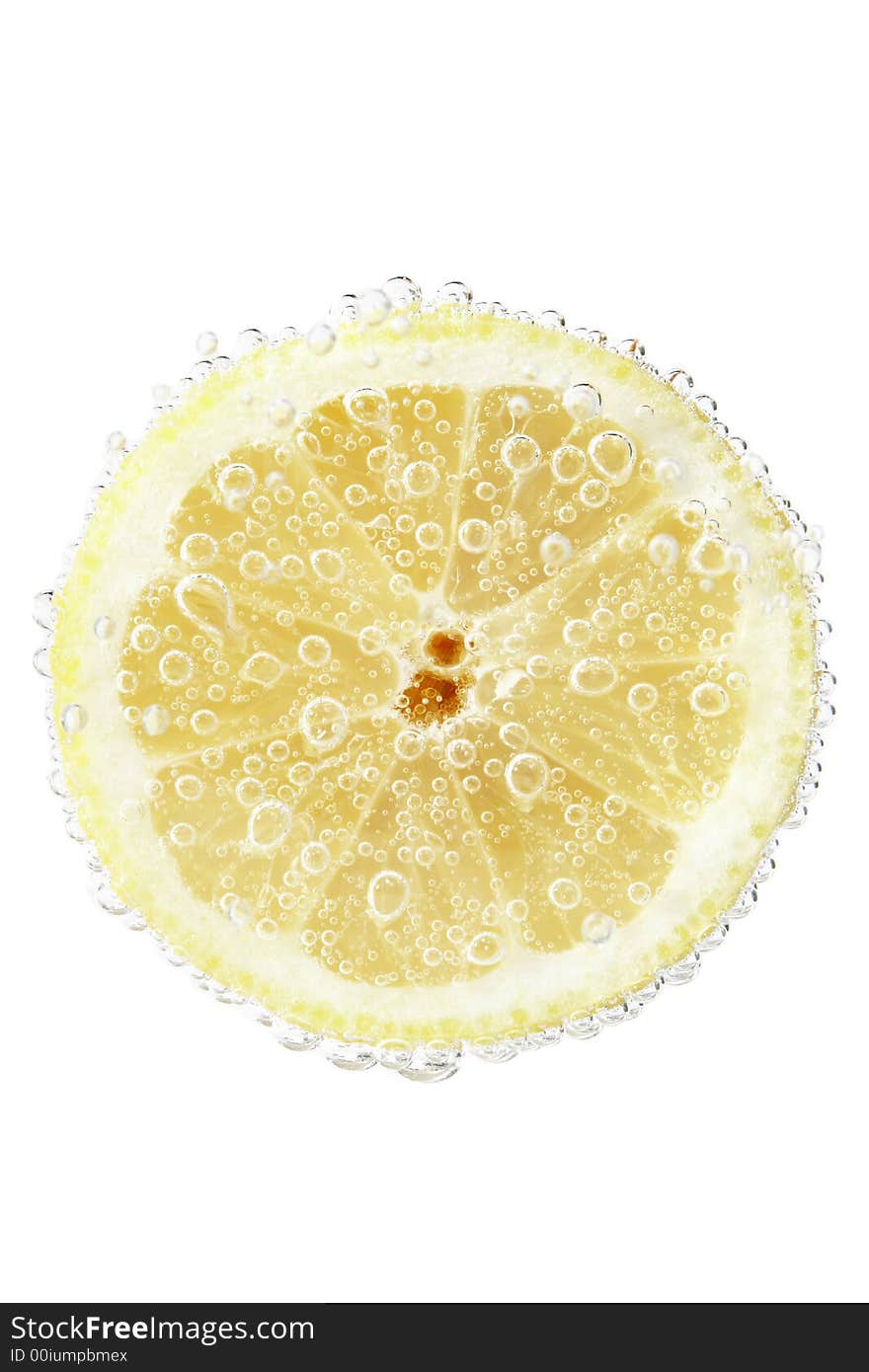 Lime slice on a bright white background whit water bubbles. Lime slice on a bright white background whit water bubbles