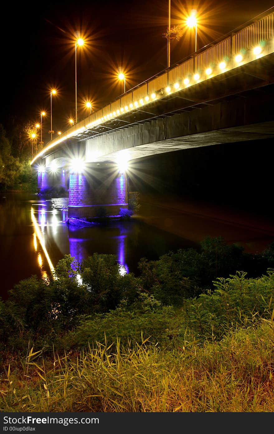 Decebal bridge by night, Arad, Romania