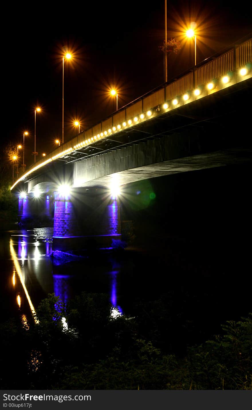 Decebal bridge by night, Arad, Romania