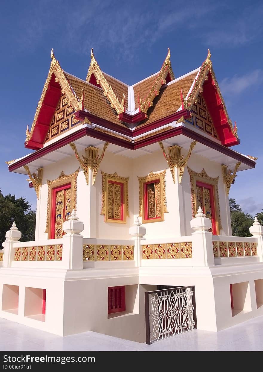 Small Buddhist temple in the Rayong province, Thailand