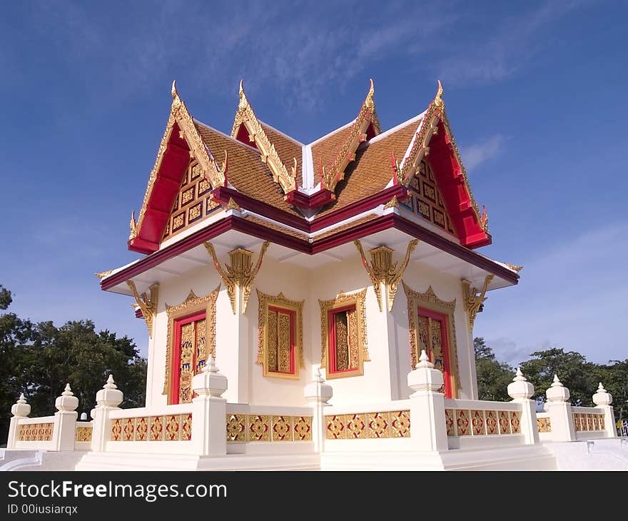 Small Buddhist temple in the Rayong province, Thailand