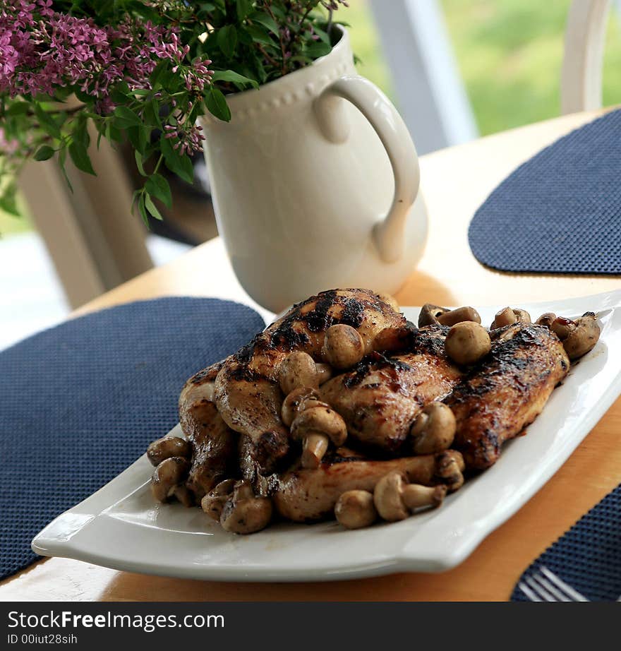 Grilled Chicken ready for an evenng meal