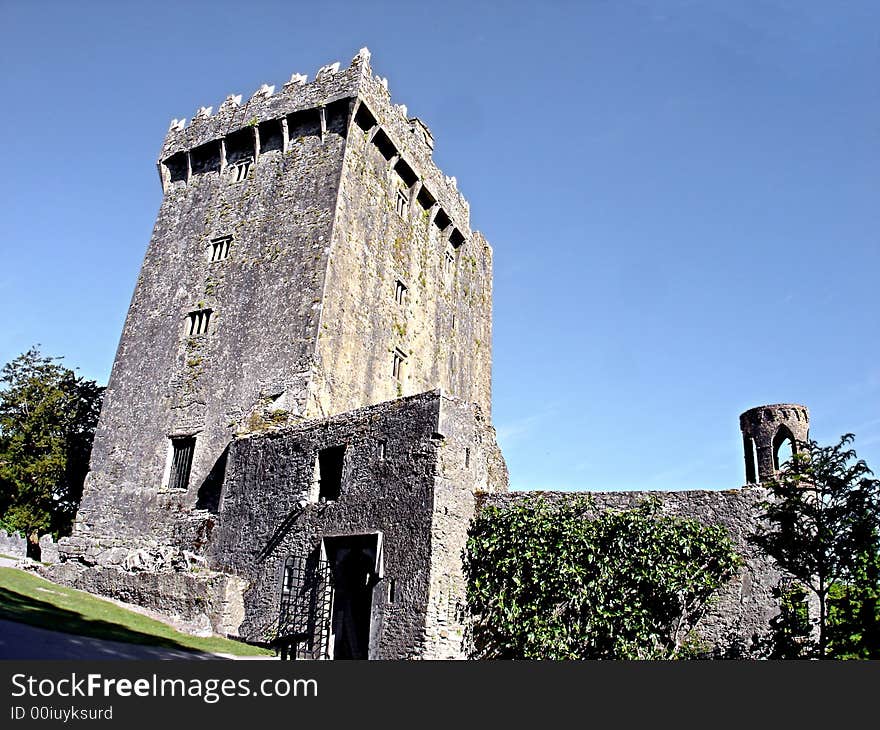 Angled view of Blarney Castle in Ireland