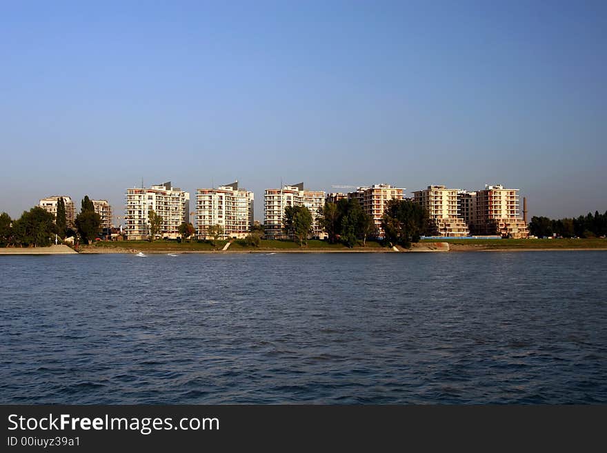 Danube river separating the city of Buda and Peste. Danube river separating the city of Buda and Peste