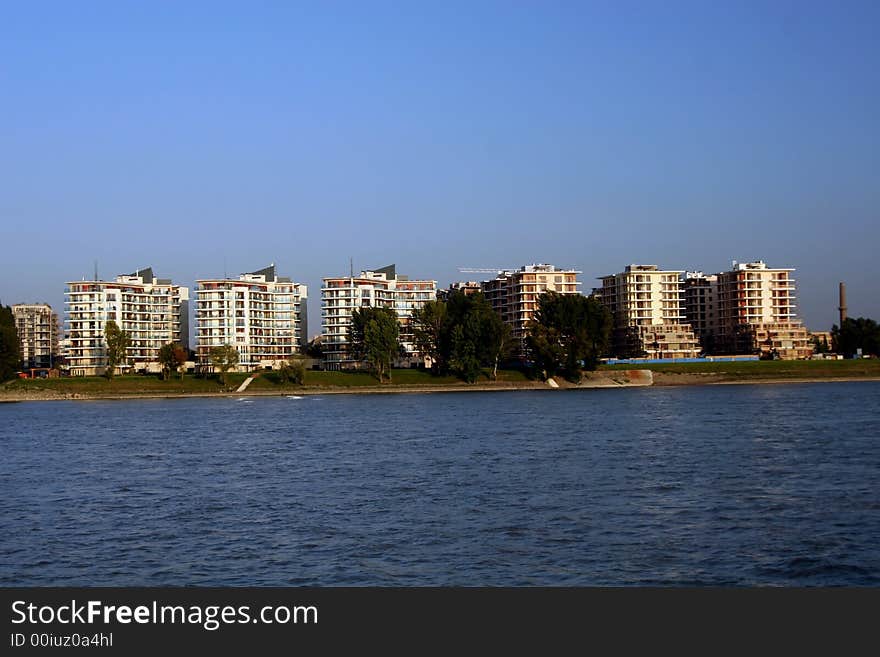 Danube river separating the city of Buda and Peste. Danube river separating the city of Buda and Peste