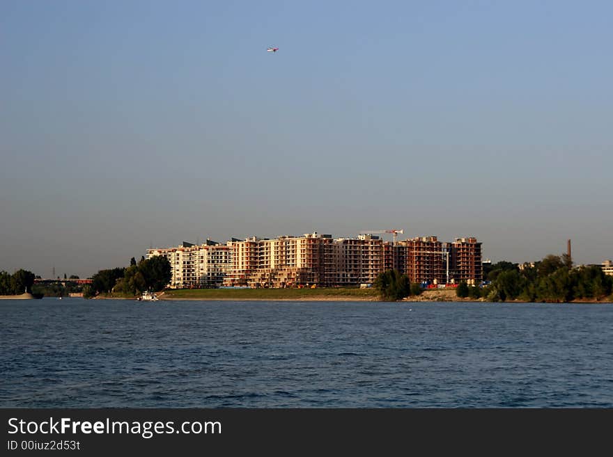 Danube river separating the city of Buda and Peste. Danube river separating the city of Buda and Peste