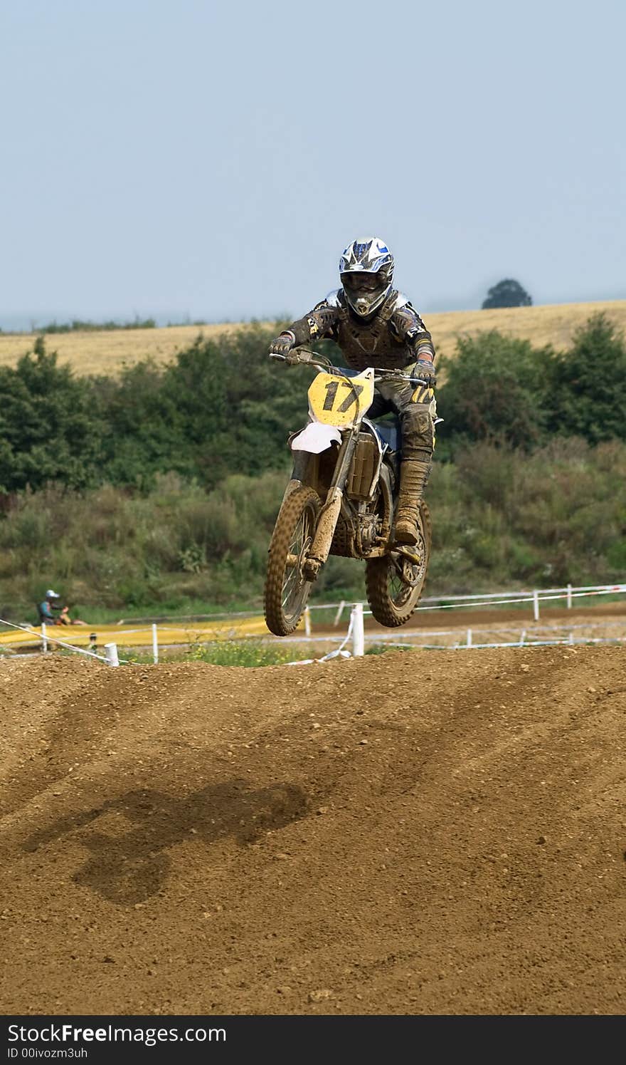 Motocross pilot in action at race. Motocross pilot in action at race