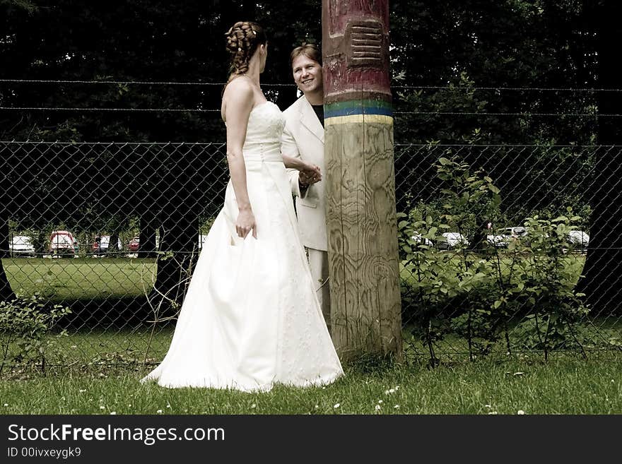 Pictures shooten on a wedding day from a beauty couple and child. Pictures shooten on a wedding day from a beauty couple and child