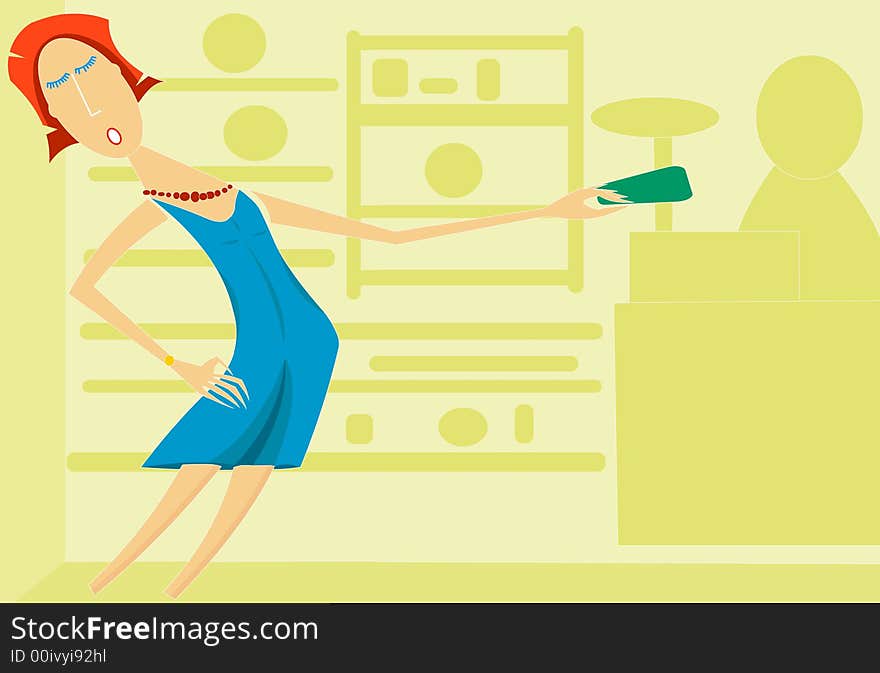 Illustration picture - shopper women(fee-paying). Illustration picture - shopper women(fee-paying)