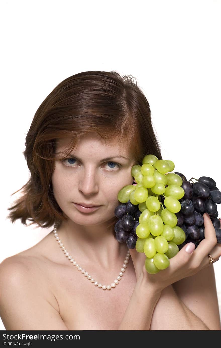 Girl with grape