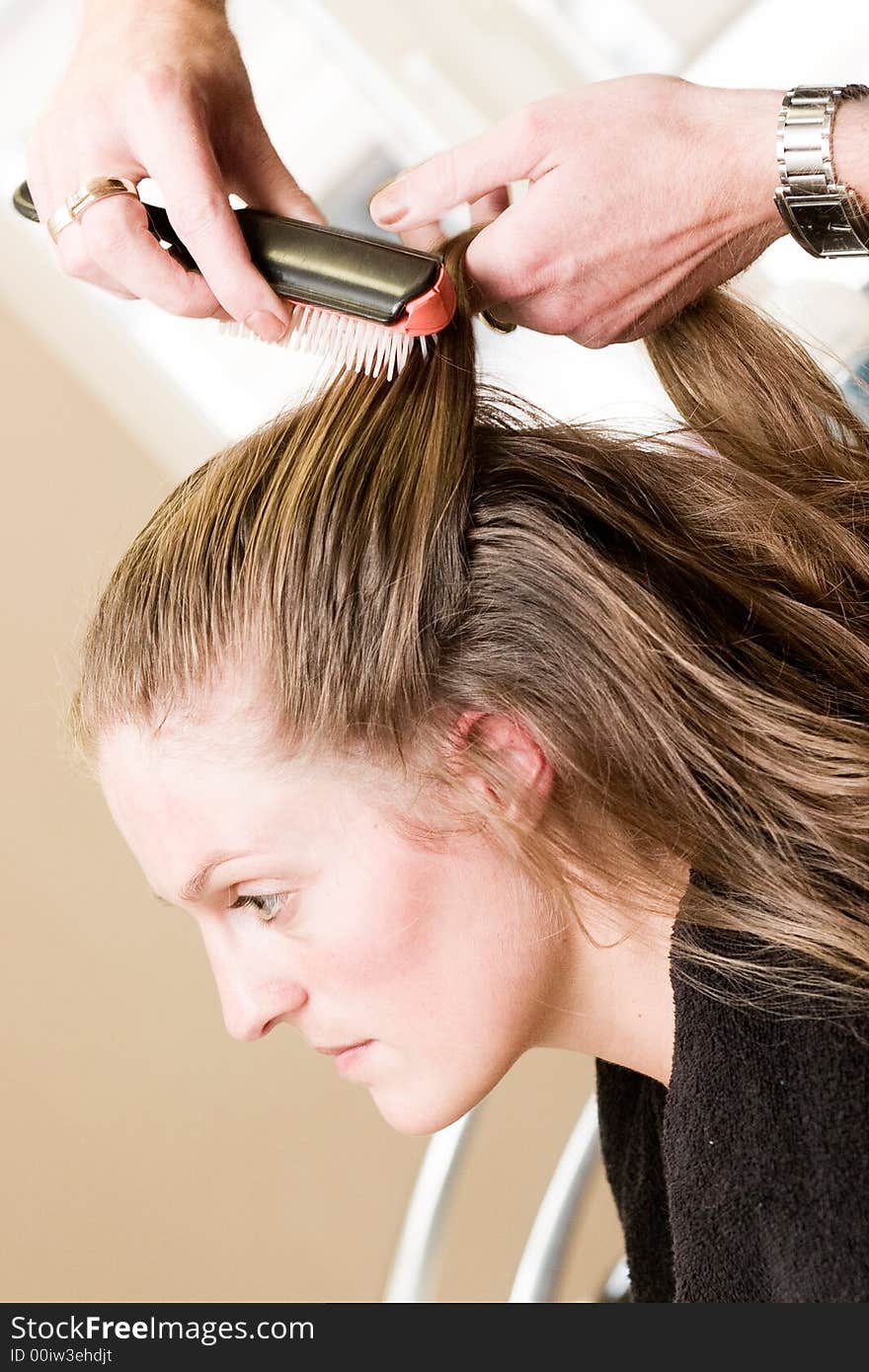 Bride being groomed and prepared for her wedding. Bride being groomed and prepared for her wedding