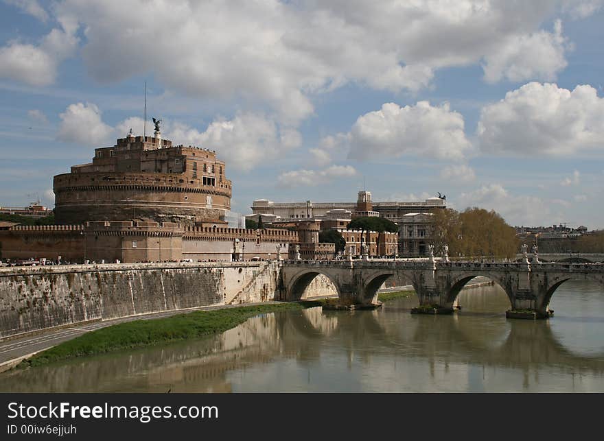 One of the tourist atractions in the city on Tiber river. One of the tourist atractions in the city on Tiber river.