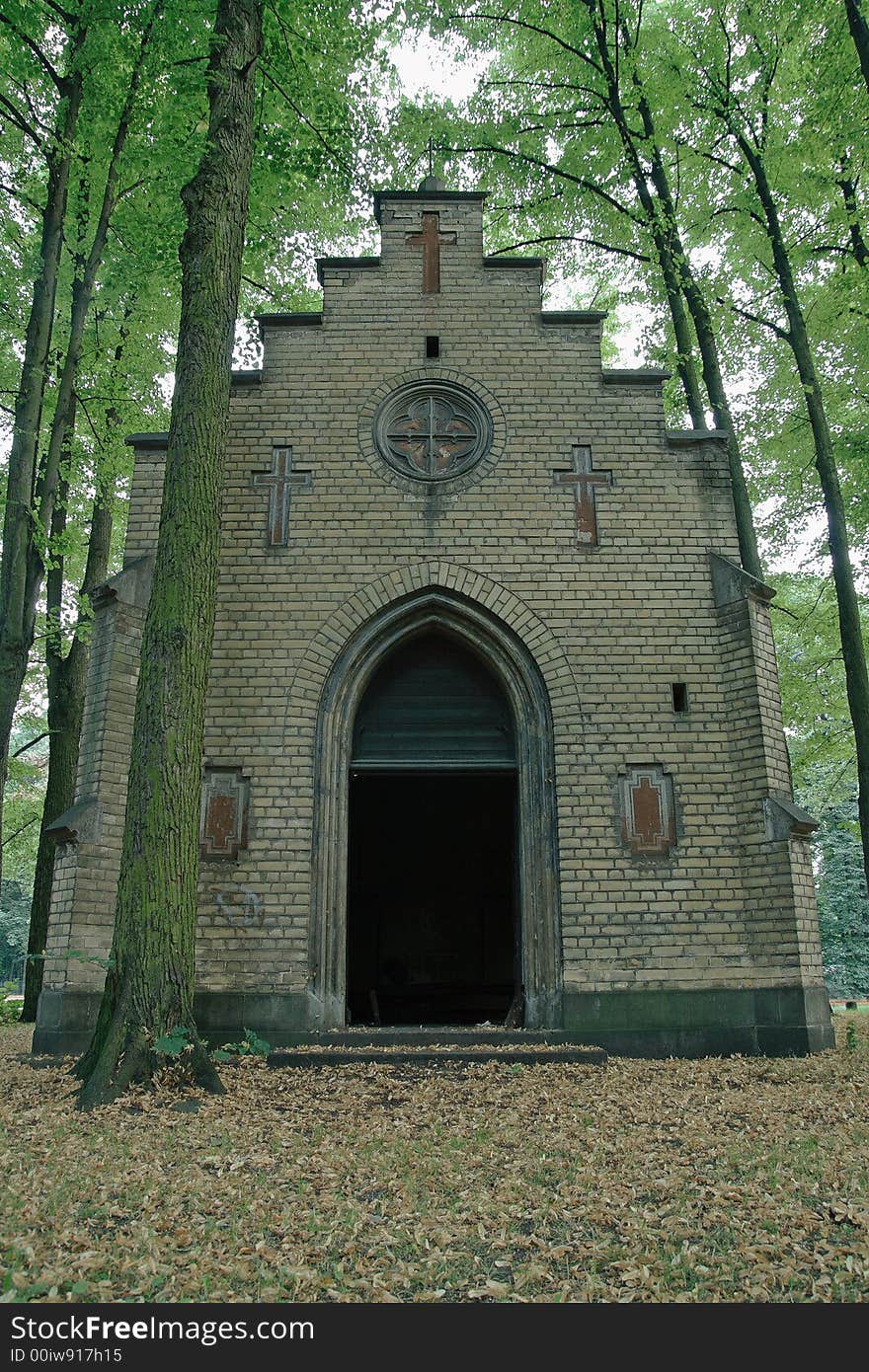 Old crypt in the forest