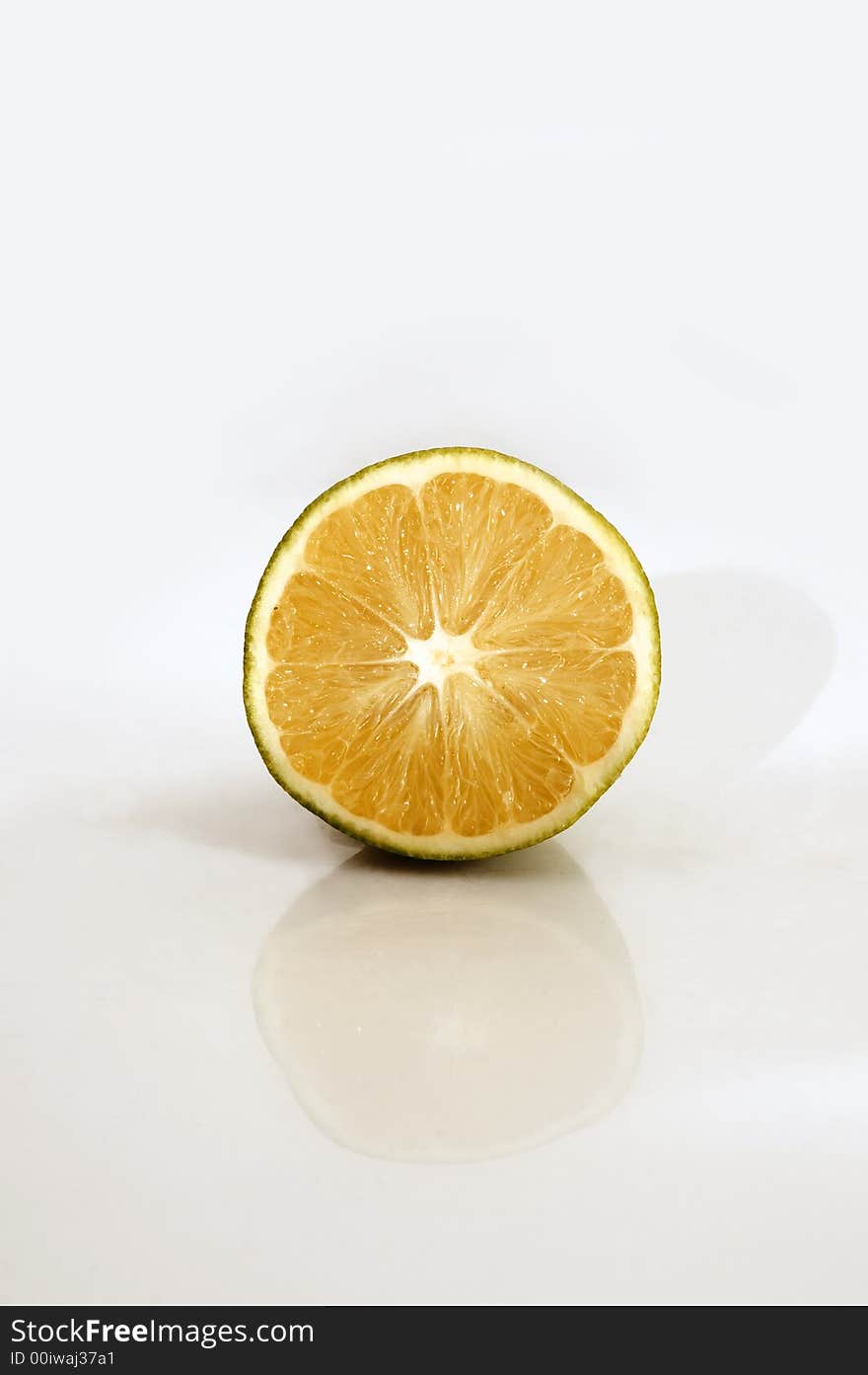 Half of an orange isolated over white background. Half of an orange isolated over white background