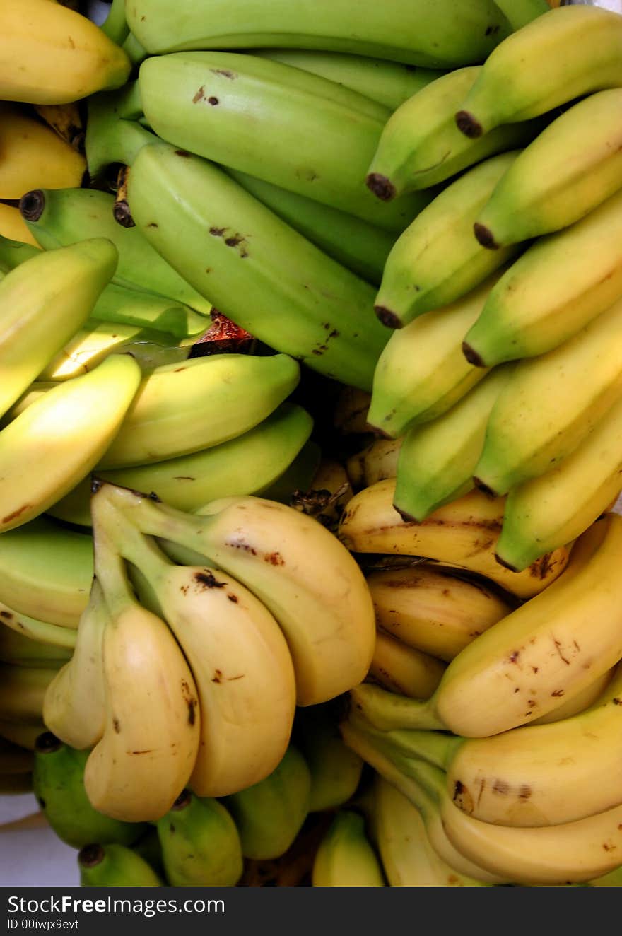 Fresh organic bananas for sale at market