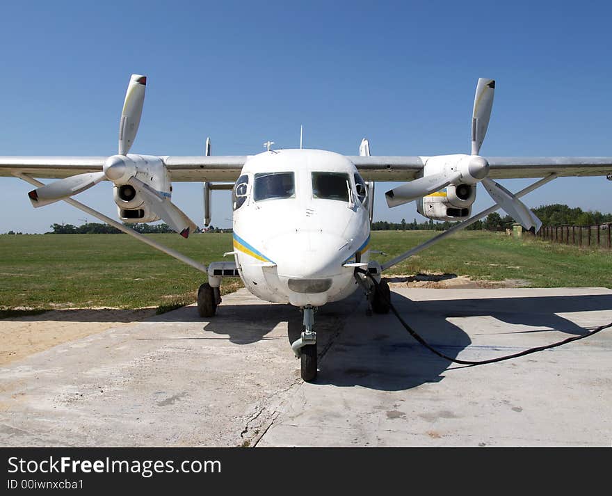 Front view of the An-28 aircraft. Front view of the An-28 aircraft