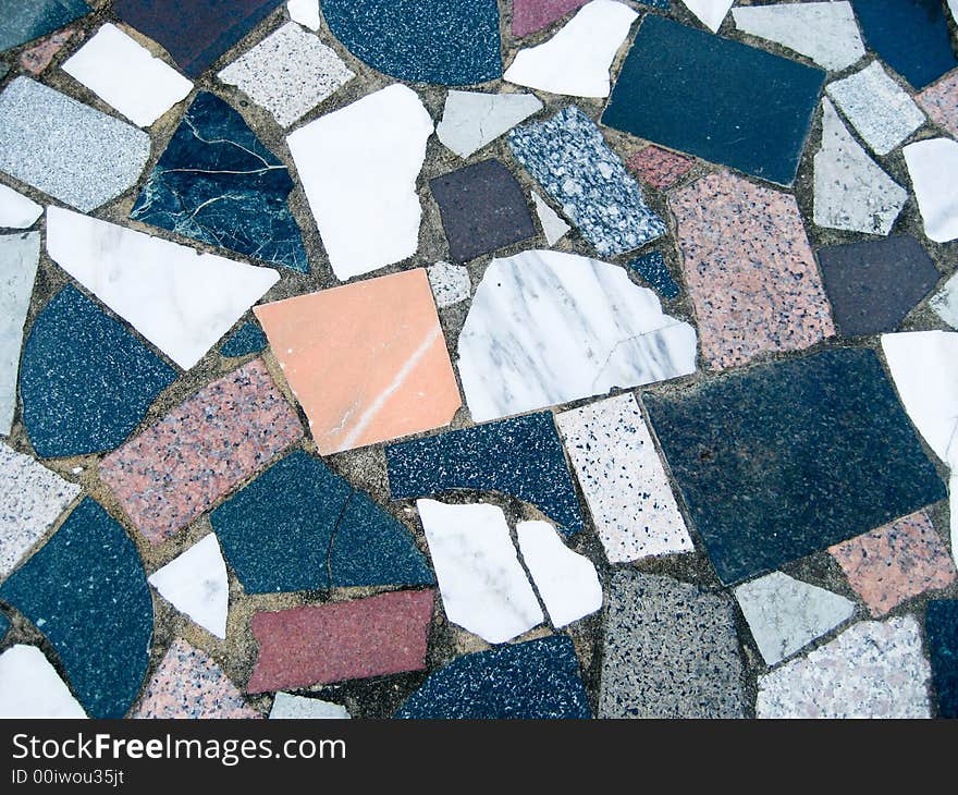 Mosaic stone  with different material. Mosaic stone  with different material