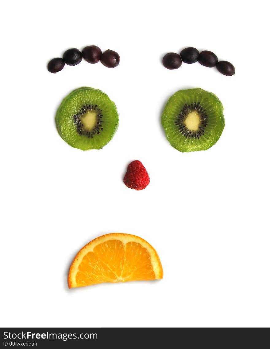 emotions of the person from cut fruit. emotions of the person from cut fruit