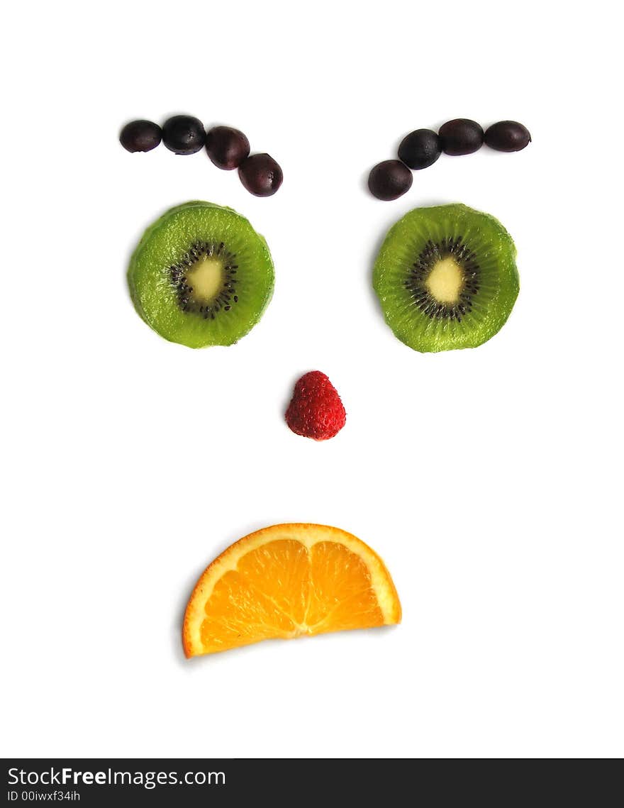 emotions of the person from cut fruit. emotions of the person from cut fruit