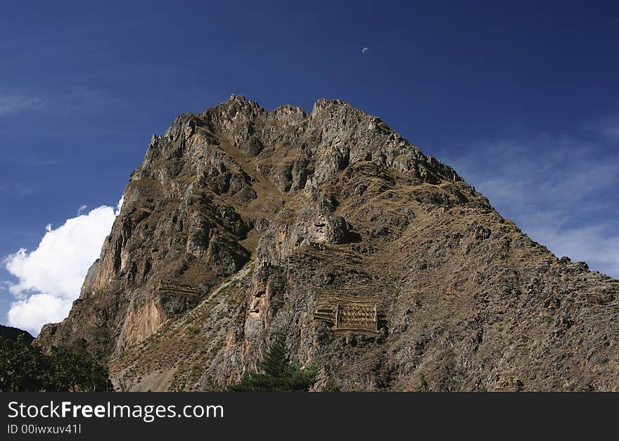 Ollantaytambo, fortress complex at head of the inca trail. Ollantaytambo, fortress complex at head of the inca trail