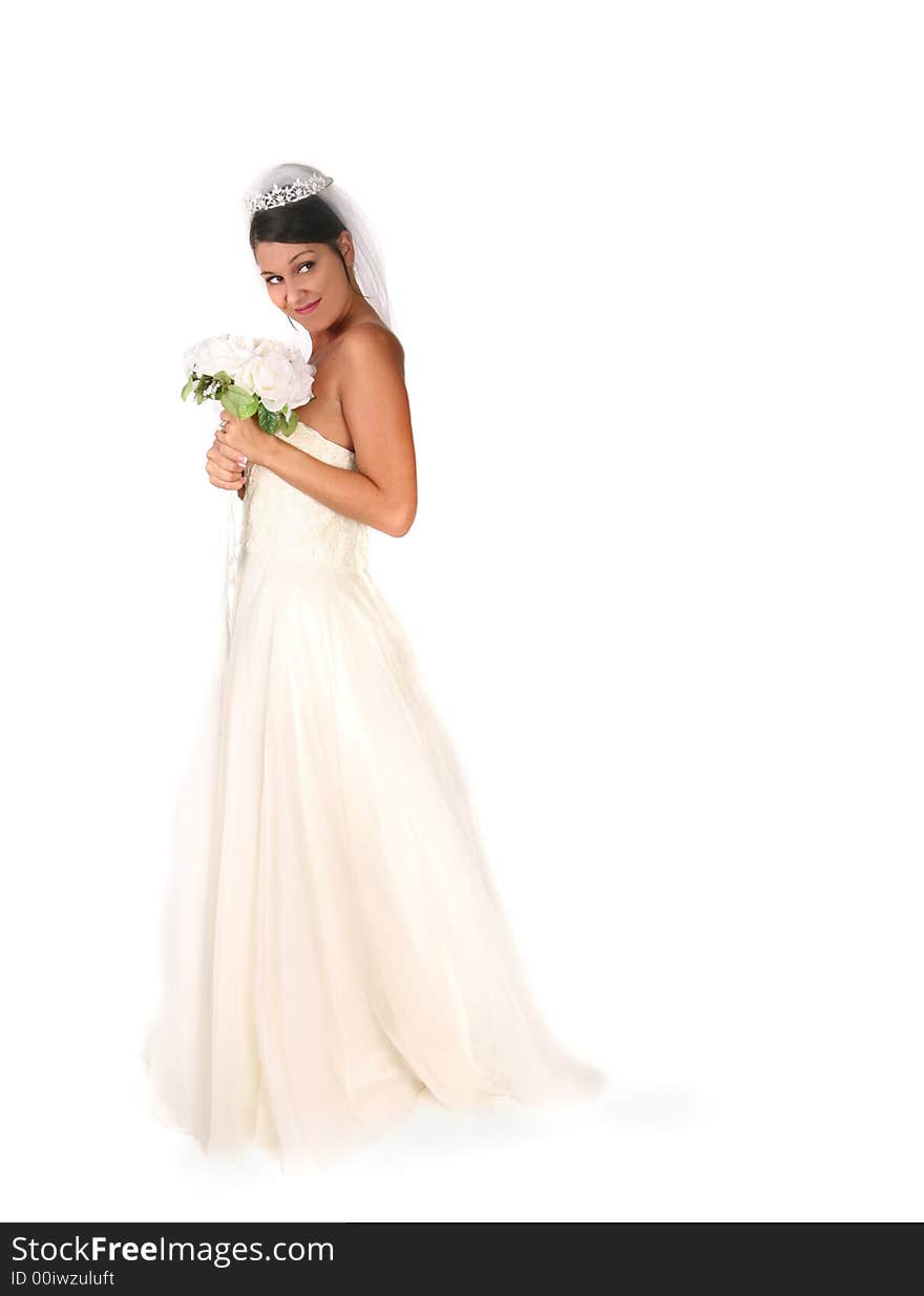 Soft Image of a Bride in Studio Awaiting Her Wedding Ceremony. Soft Image of a Bride in Studio Awaiting Her Wedding Ceremony