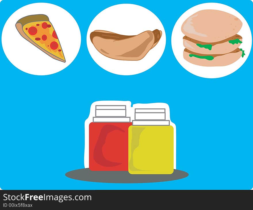 Vector Illustration of Junk Food