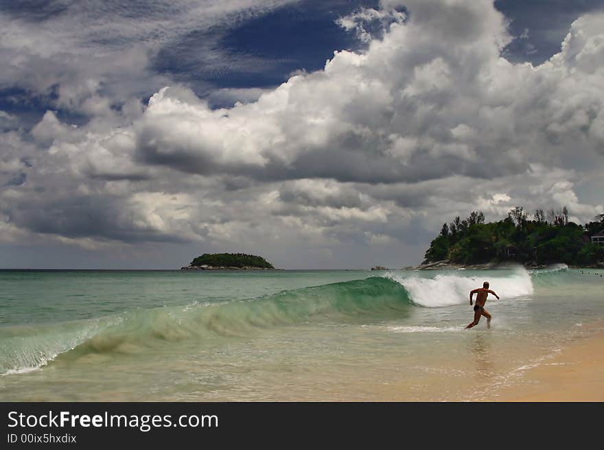 Phuket, Kata beach, place where tsunami came in 2004. Phuket, Kata beach, place where tsunami came in 2004