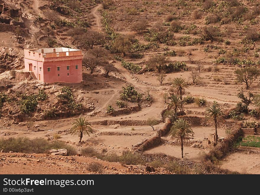 A lonely house in Atlas mountains, Moroco. A lonely house in Atlas mountains, Moroco