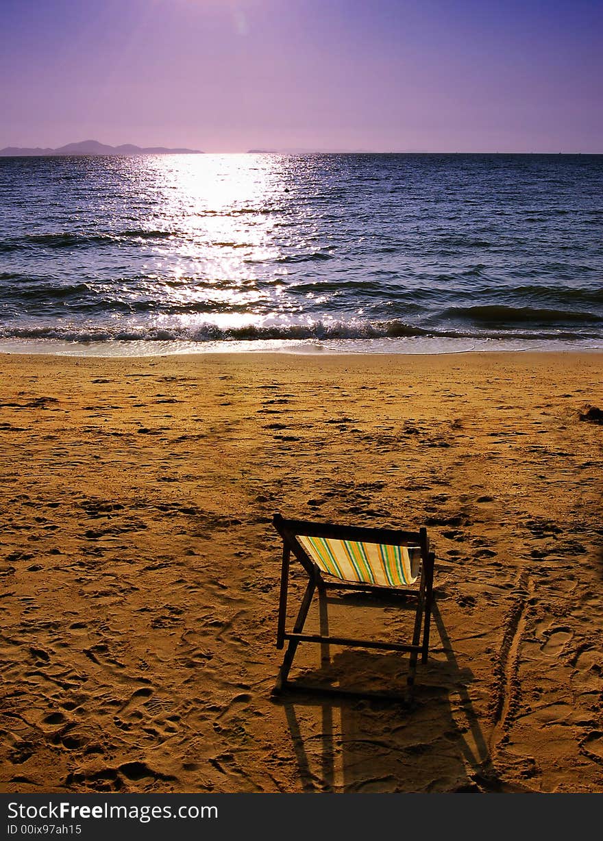 Chair on the beach in Thailand.