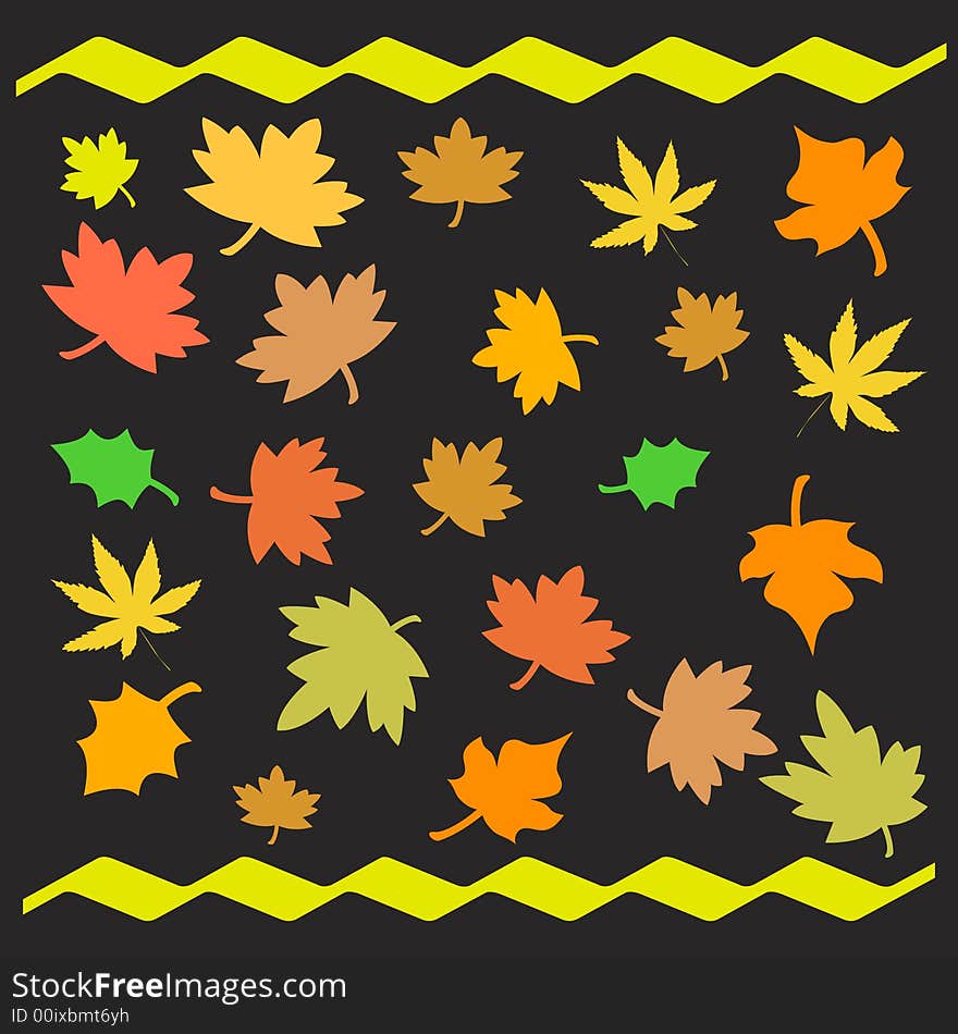 Autumn leaves illustrated