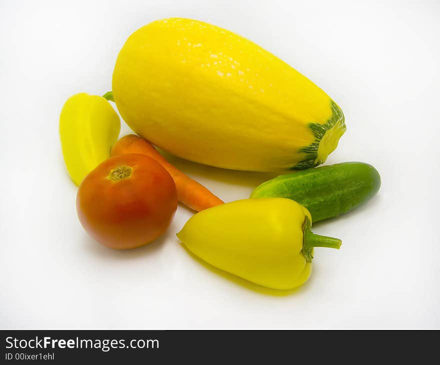 Green juicy vegetables just from a garden bed. Green juicy vegetables just from a garden bed