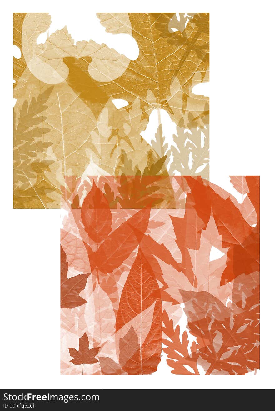 Background of falling leaves in squares