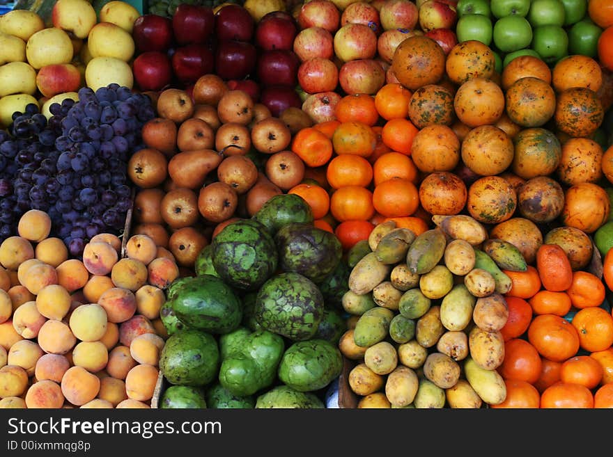 Various fruit on a village marketplace. Various fruit on a village marketplace