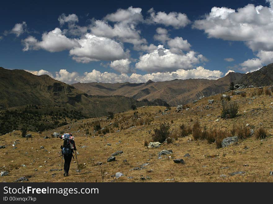 Trekking in Cordillera Blanca, Peru, South America. Trekking in Cordillera Blanca, Peru, South America