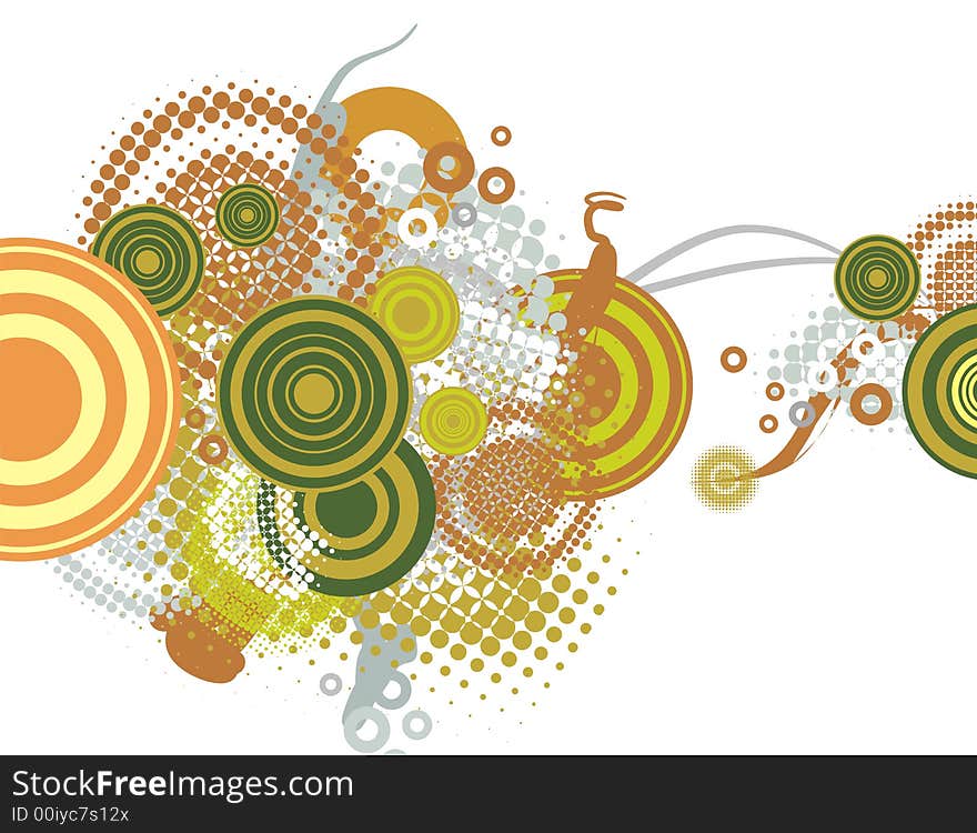 Abstract vector background with circle details in green and orange colors. EPS file available. Abstract vector background with circle details in green and orange colors. EPS file available.