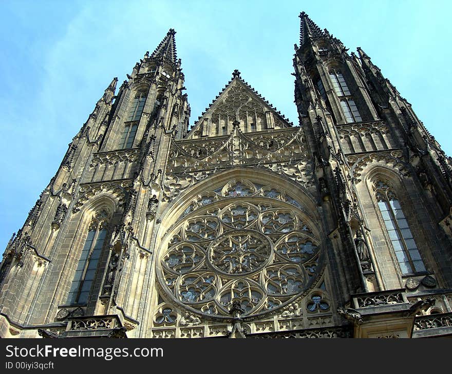 Famous gothic cathedral in Czech Republic in Prague. Famous gothic cathedral in Czech Republic in Prague