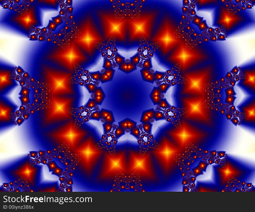 Computer generated symmetric fractal design. Computer generated symmetric fractal design