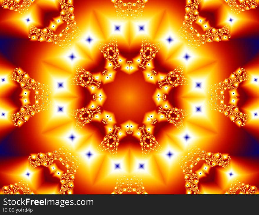 Computer generated symmetric fractal design. Computer generated symmetric fractal design