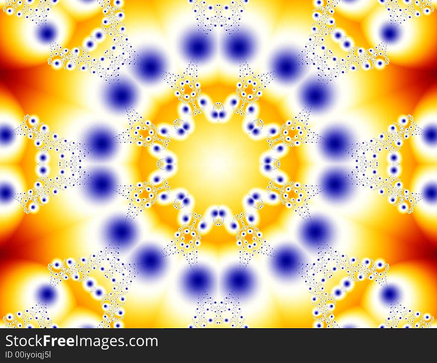 Computer generated symmetric fractal design. Computer generated symmetric fractal design