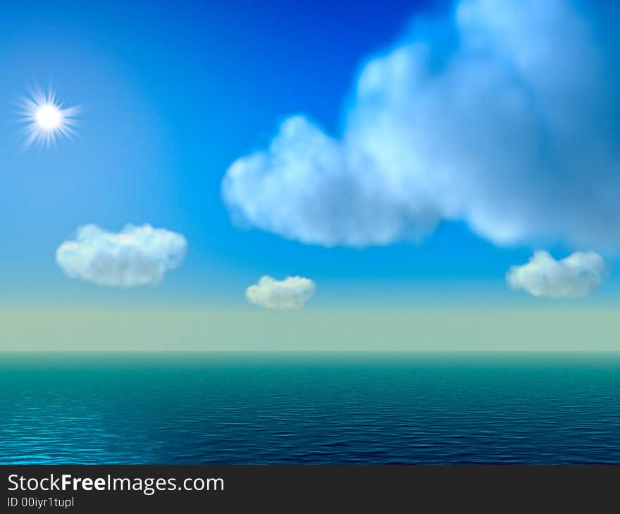 Illustration of the sky and cloudscape. Illustration of the sky and cloudscape