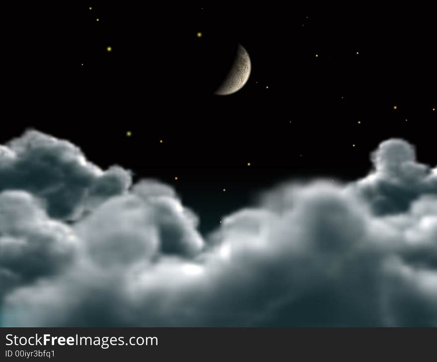 Illustration of the sky and cloudscape. Illustration of the sky and cloudscape