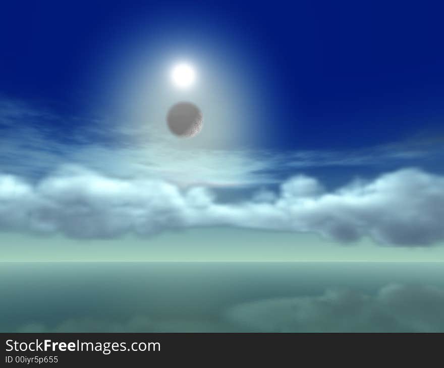 Illustration of the sky and cloudscape. Illustration of the sky and cloudscape