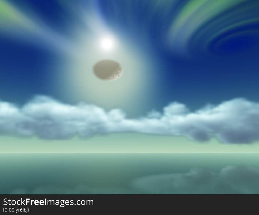 Illustration of the sky and cloudscape. Illustration of the sky and cloudscape