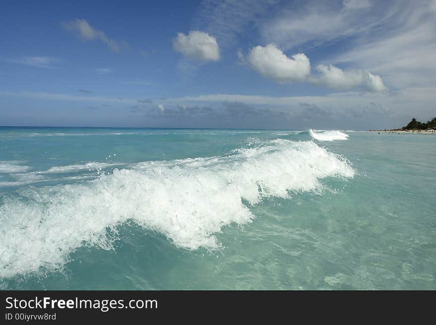 Waves on beautifull caribbean coast. Waves on beautifull caribbean coast