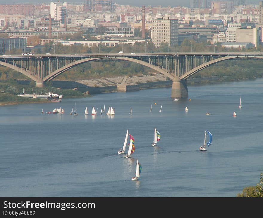 Nizhegorodskiy bridge, kind on lower part of city