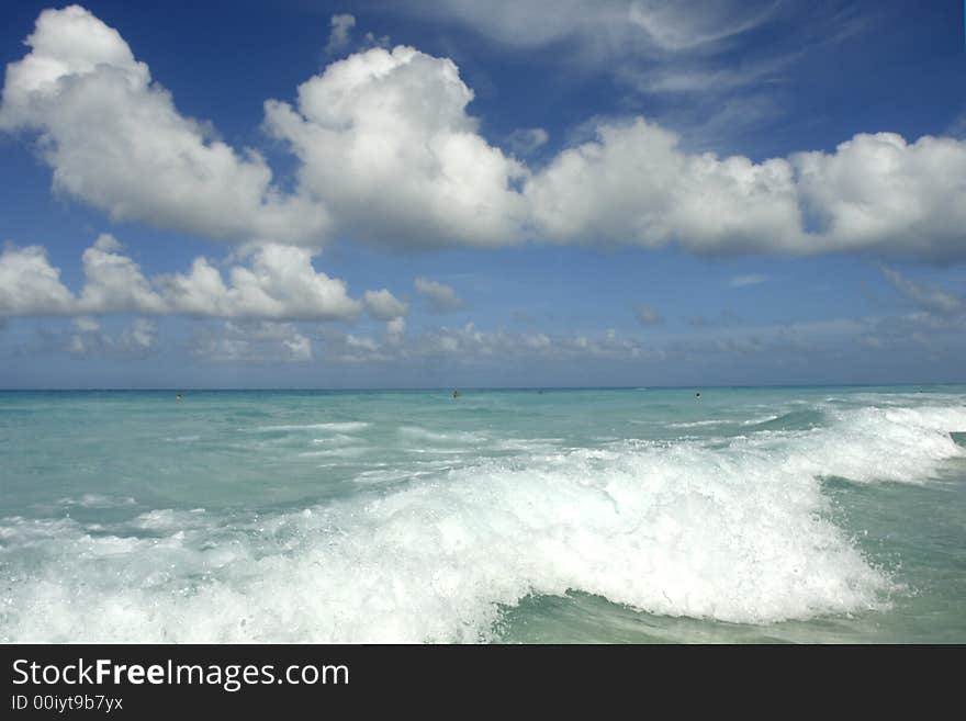 Waves on beautifull caribbean coast. Waves on beautifull caribbean coast