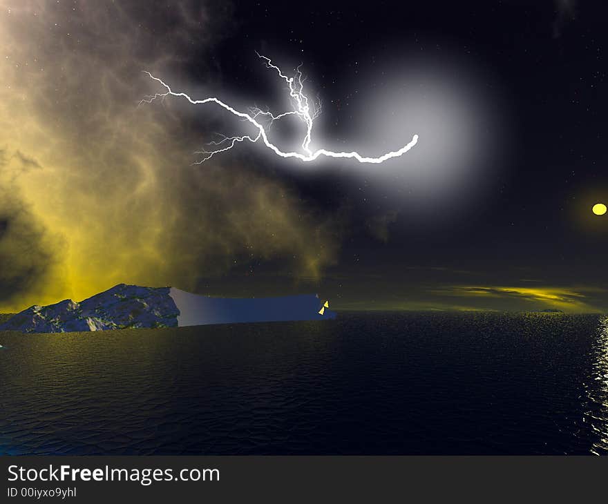 Storms with the lightning illustrations